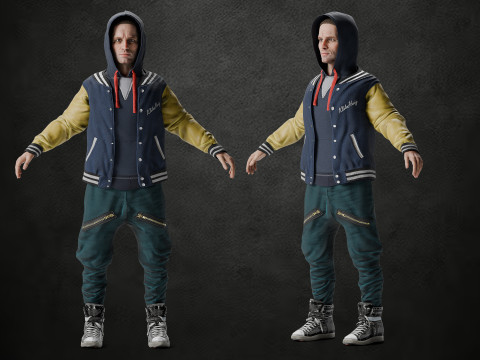 Realistic Male Character Rigged 3D Модель