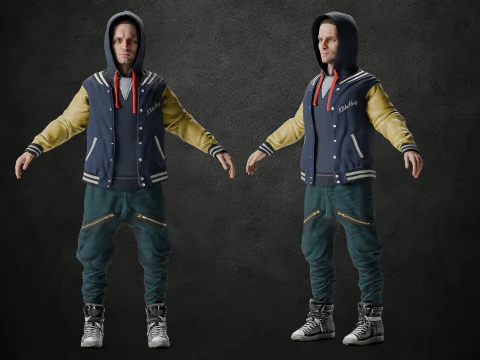 Personaje masculino realista ama&ntilde;ado Modelo 3D