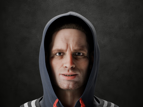 Realistic Male Character Rigged 3Dモデル