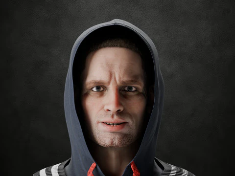 Realistic Male Character Rigged 3D Model