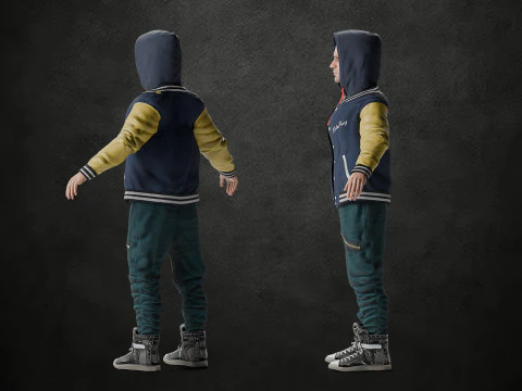 Realistic Male Character Rigged 3D Model
