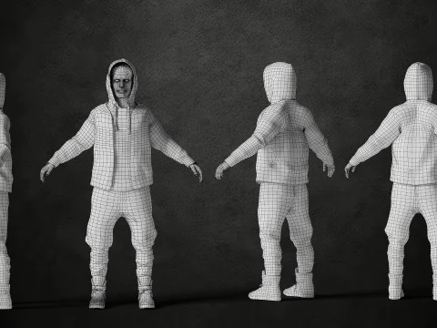 Realistic Male Character Rigged 3D Model