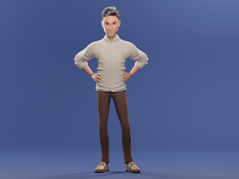 Pixar-Style Father Character 3Dモデル