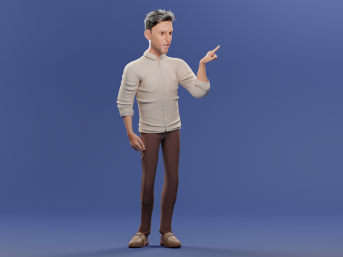 Pixar-Style Father Character 3Dモデル
