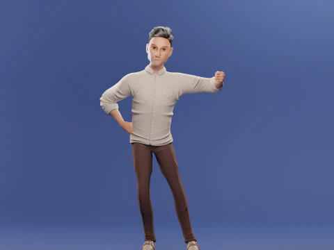 Pixar-Style Father Character 3D Model
