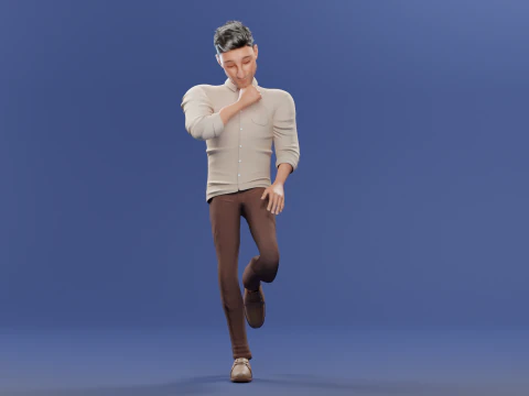 Pixar-Style Father Character 3D Model