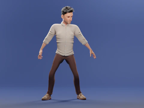 Pixar-Style Father Character 3D Model