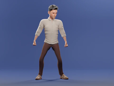 Pixar-Style Father Character 3D Model