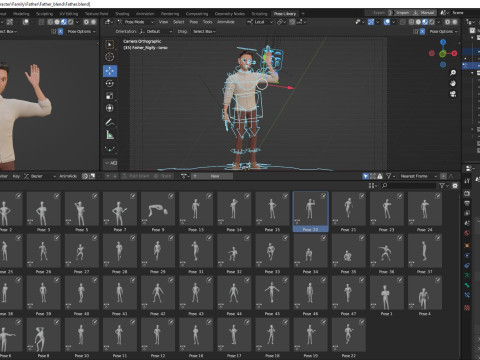 Pixar-Style Father Character 3Dモデル