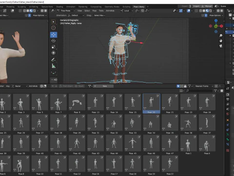 Pixar-Style Father Character 3D Model