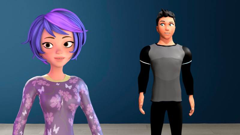Cartoon male and female Rigged Low-poly Modèle 3D .c4d .max .obj .3ds .fbx .stl .blend