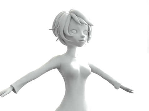 Cartoon male and female Rigged Low-poly Modèle 3D