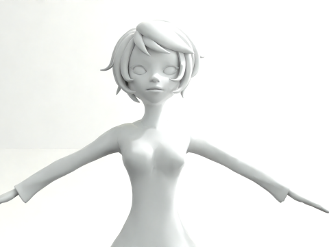 Cartoon male and female Rigged Low-poly Modèle 3D