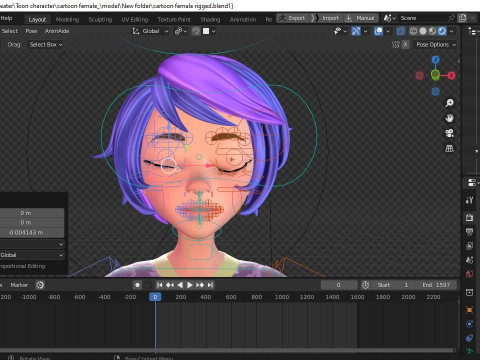 Cartoon male and female Rigged Low-poly Modèle 3D