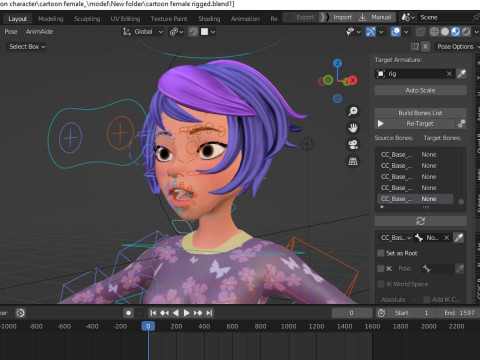 Cartoon male and female Rigged Low-poly Modèle 3D