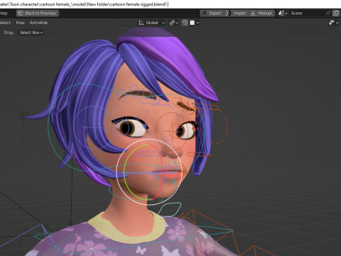 Cartoon male and female Rigged Low-poly Modèle 3D