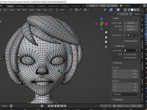 Cartoon male and female Rigged Low-poly Modèle 3D