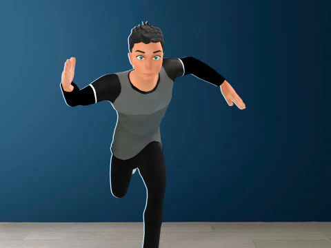 Cartoon male and female Rigged Low-poly 3D Model