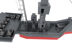 battle destroyer ship Model 3D