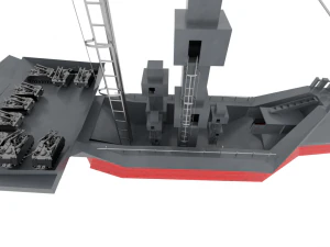 battle destroyer ship 3D Model