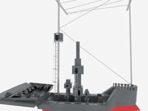 battle destroyer ship Model 3D
