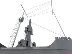 battle destroyer ship 3D Model