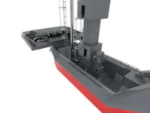 battle destroyer ship 3D Model