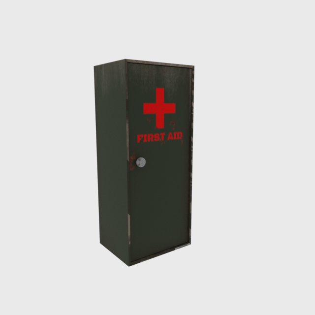 first aid cabinet 3D Model .c4d .max .obj .3ds .fbx .stl .blend 