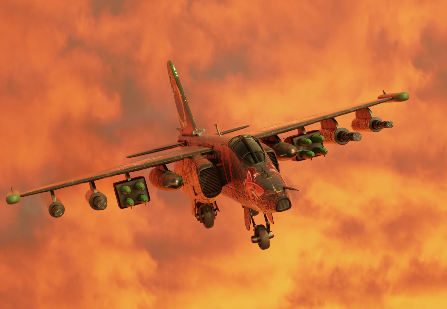 soviet sukhoi su-25 3D Model .c4d .max .obj .3ds .fbx .stl .blend