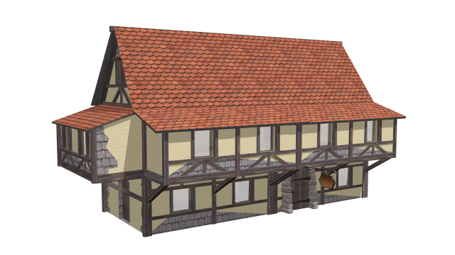 medieval house Modello 3D .c4d .max .obj .3ds .fbx .stl .blend 