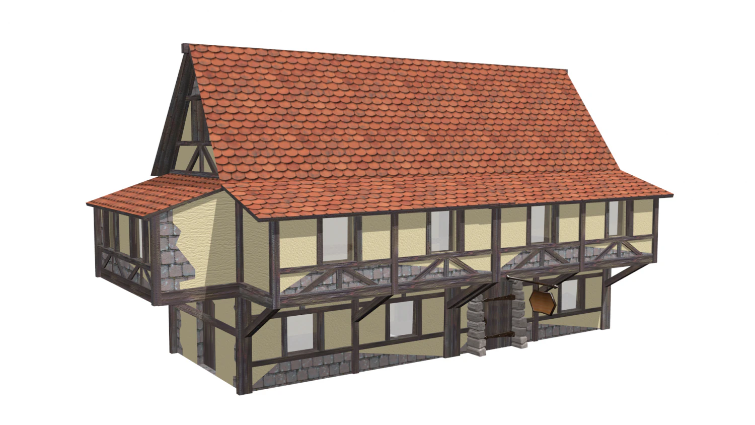 medieval house 3D Model .c4d .max .obj .3ds .fbx .stl .blend