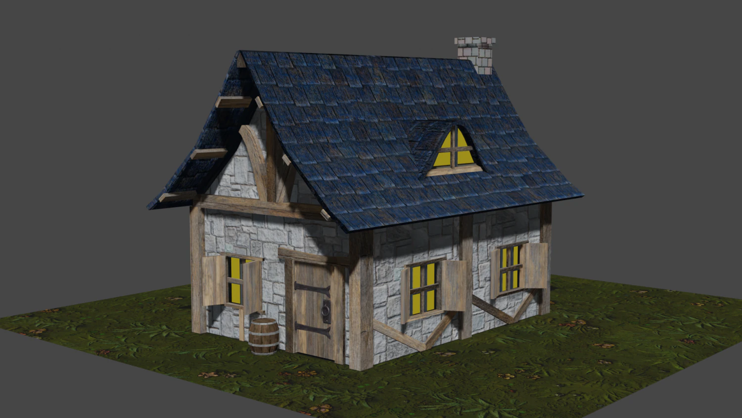 medieval hut 3D Model .c4d .max .obj .3ds .fbx .stl .blend 