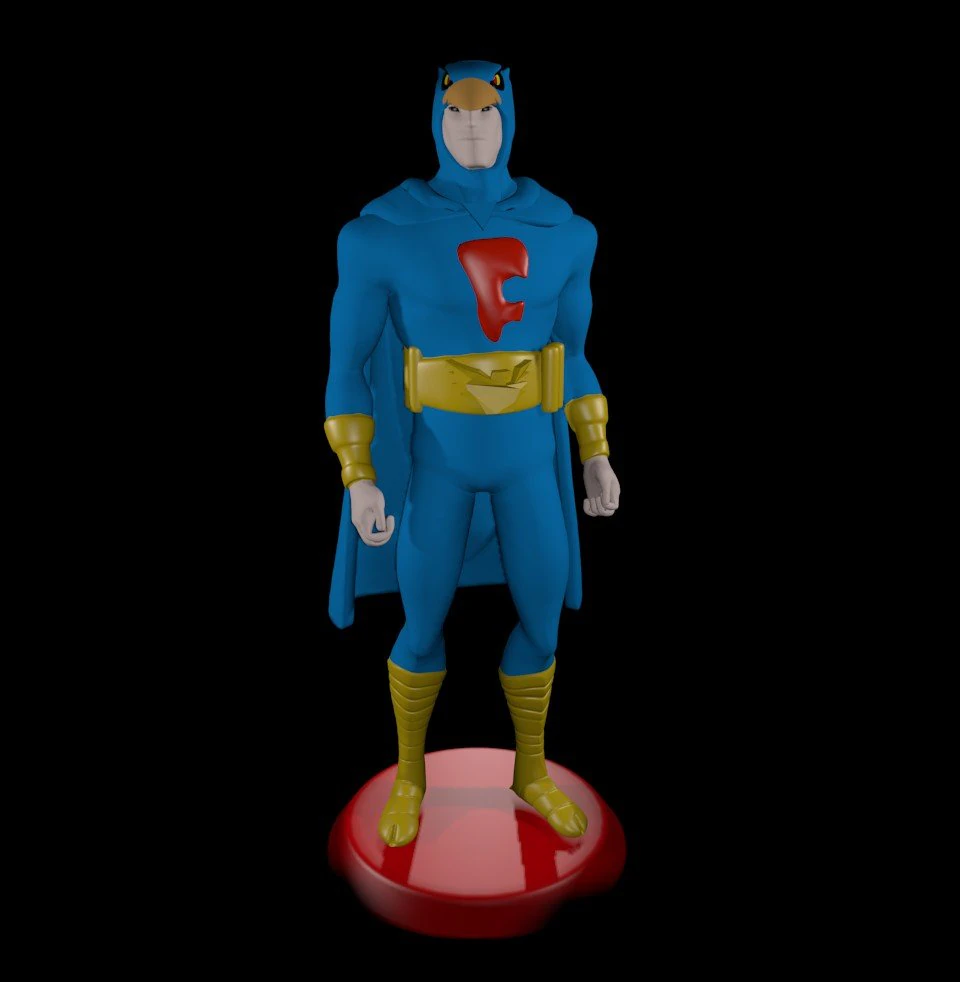 blue falcon 3D Print Model .c4d .max .obj .3ds .fbx .stl .blend 