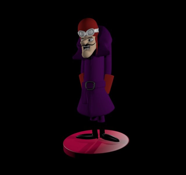dick dastardly 3D Модель .c4d .max .obj .3ds .fbx .stl .blend 