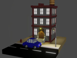 Gedung Kartun Model 3D