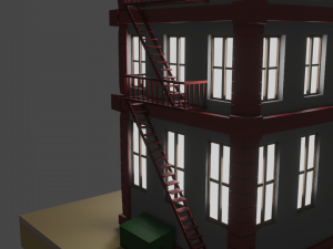 Cartoon Building 3D Модель