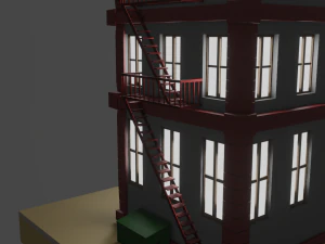 Cartoon Building 3D Model