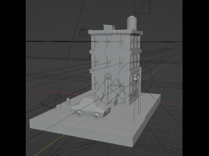 Cartoon Building 3D Модель