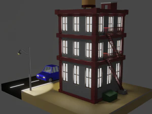 Cartoon Building 3D Model