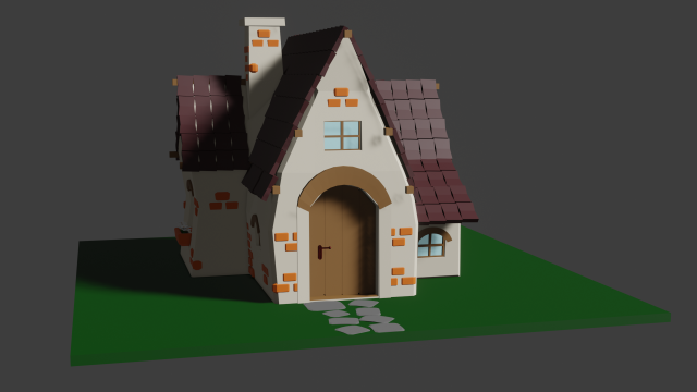 Cartoon Little House 3Dモデル .c4d .max .obj .3ds .fbx .stl .blend 