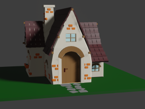 Cartoon Little House 3D Model