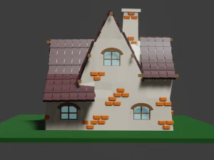 Cartoon Little House 3D Model