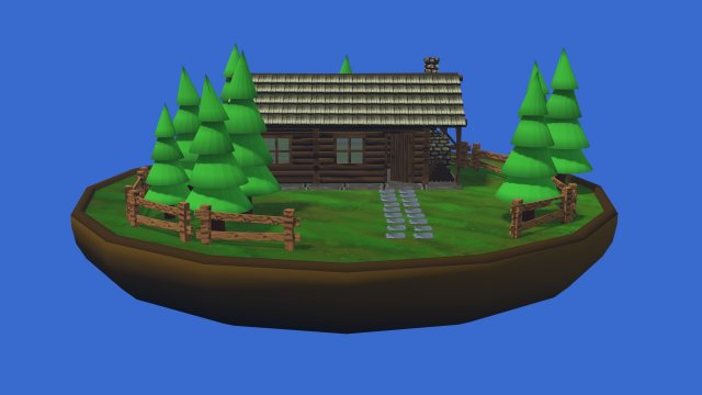 Wooden Hut Diorama Modelo 3D .c4d .max .obj .3ds .fbx .stl .blend 