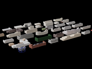 Asset Sofa Model 3D Blend FBX OBJ Modello 3D