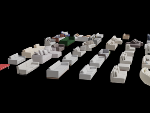 Asset Sofa Model 3D Blend FBX OBJ Modello 3D