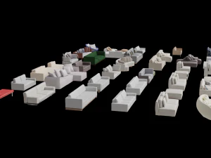 Asset Sofa Model 3D Blend FBX OBJ 3D Model