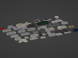 Asset Sofa Model 3D Blend FBX OBJ Modello 3D