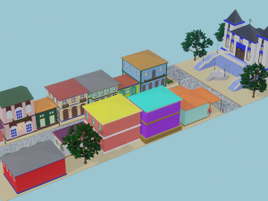 Pack Historical City Assets Blend FBX OBJ 3D Model