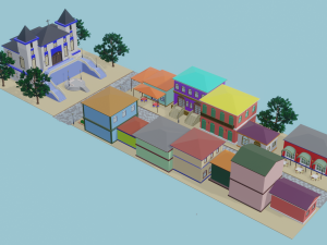 Pack Historical City Assets Blend FBX OBJ 3D Model