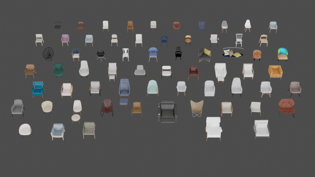 Assets Chairs Model 3D Blend FBX OBJ 3D Model .c4d .max .obj .3ds .fbx .stl .blend 